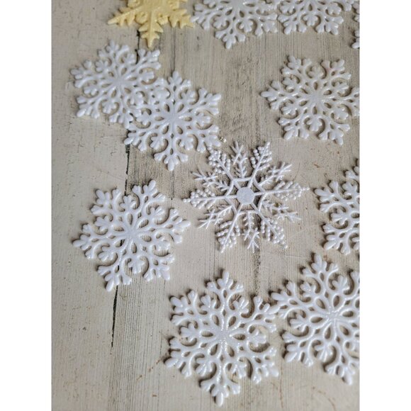 Variety glitter white snowflake ornament Xmas‎ set decor snow - Picture 2 of 8